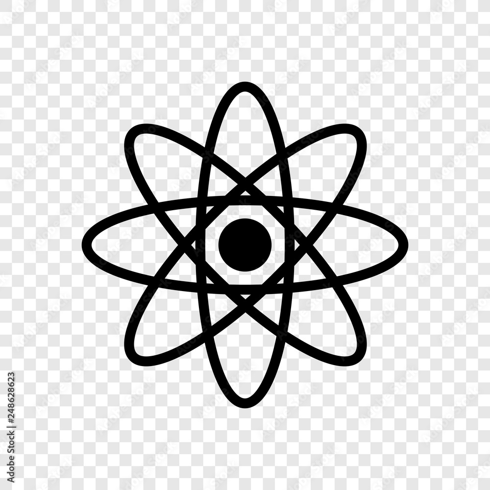 Poster atom icon vector on transparent grid
