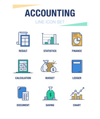 ACCOUNTING LINE ICON SET