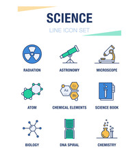 SCIENCE LINE ICON SET