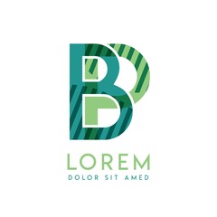 PB luxury logo design with green and dark green color that can be used for creative business and advertising. BP logo is filled with bubbles and dots, can be used for all areas of the company.