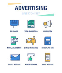 ADVERTISING LINE ICON SET