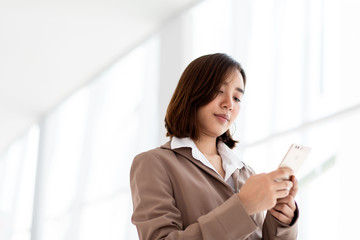 Business woman use a smartphone
