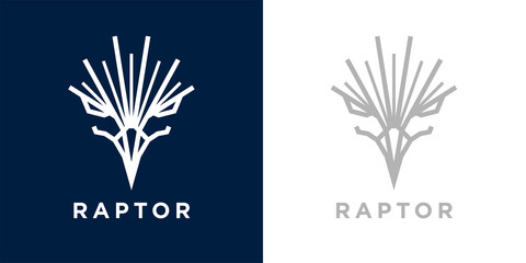 Fototapeta na wymiar Abstract style eagle logo template design. Predator bird hawk icon. Falcon raptor emblem sign. Vector illustration.