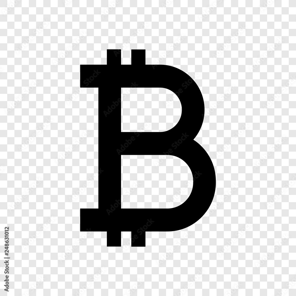 Poster bitcoin icon vector on transparent grid
