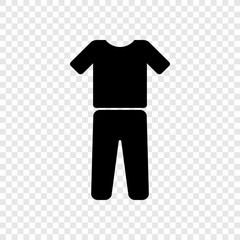 Clothes icon vector on transparent grid