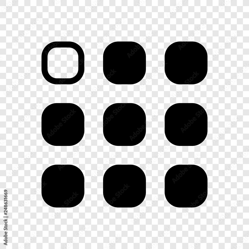 Poster menu icon vector on transparent grid