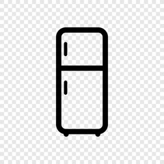 Refrigerator icon vector on transparent grid