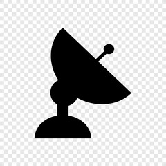 Satellite dish icon on transparent grid