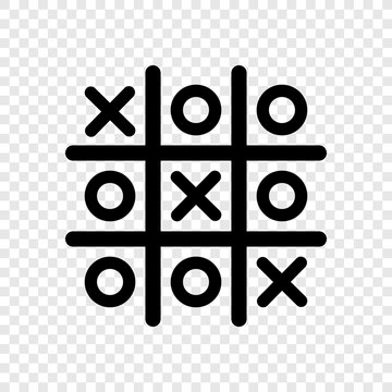 Tic tac toe game icon cartoon style Royalty Free Vector