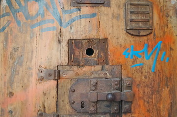 Old lock in the former prison Murate renovated; florence, Italy