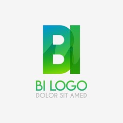 The BI logo with striking colors and gradations, modern and simple for industrial, retail, business, corporate. this IB logo made for online and offline media both web, mobile, logo, brochure, flayer.