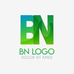 The BN logo with striking colors and gradations, modern and simple for industrial, retail, business, corporate. this NB logo made for online and offline media both web, mobile, logo, brochure, flayer.