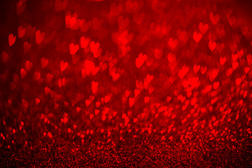 Red de focused hearts background