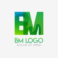 The BM logo with striking colors and gradations, modern and simple for industrial, retail, business, corporate. this MB logo made for online and offline media both web, mobile, logo, brochure, flayer.