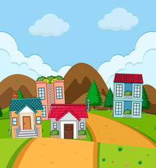 Fototapeta premium Rural house village in nature