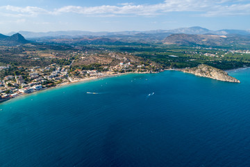 Top view of Tolo beach or 