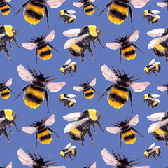 seamless pattern with bumblebee