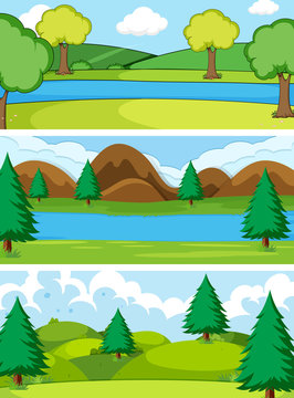 Set of simple nature background
