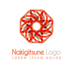 red and gray flower logos with geometric shapes. for the celebration of religion and architecture of the Middle East. suitable for corporate, business and development interiors