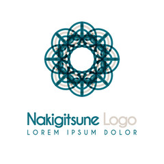 blue and gray flower logos with geometric shapes. for the celebration of religion and architecture of the Middle East. suitable for corporate, business and development interiors