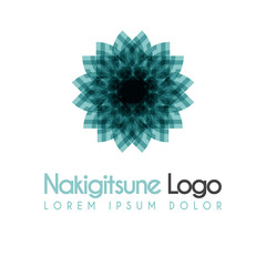 blue and gray flower logos with geometric shapes. for the celebration of religion and architecture of the Middle East. suitable for corporate, business and development interiors