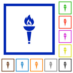 Torch flat framed icons