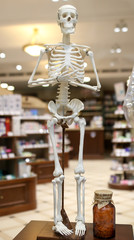 Skeleton on the shop window