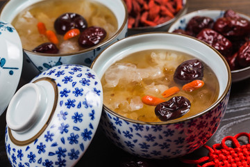 Peach gum and tremella soup