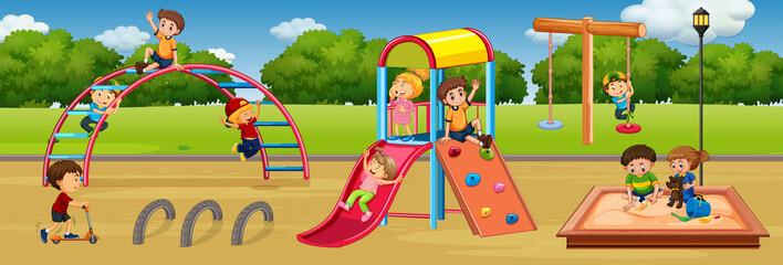Children playing at playground