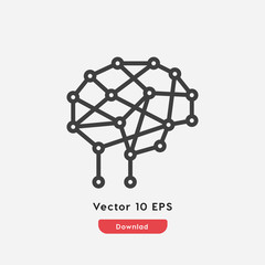 brain ai icon vector