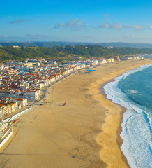 Skyline of Nazare, beach. Portugal