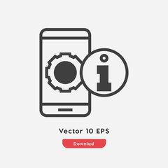 phone settings info icon vector