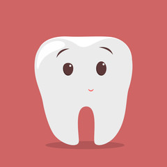 Happy white shiny tooth. Idea of dental care