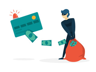 Thief steal personal data with password. Cyber crime