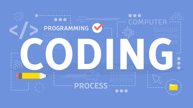 Coding concept. Idea of programming and computer