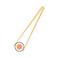 Chopstick, roll. Vector illustration.