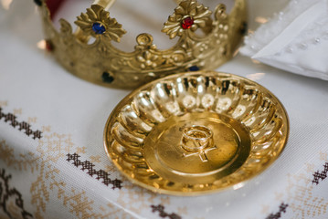 A crown for wedding ceremony at the church