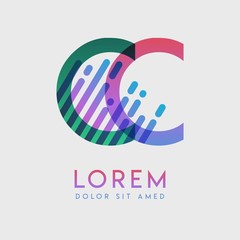 CC logo with the theme of galaxy speed and style that is suitable for creative and business industries. CC Letter Logo design for all webpage media and mobile, simple, modern and colorful.