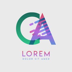 CA logo with the theme of galaxy speed and style that is suitable for creative and business industries. AC Letter Logo design for all webpage media and mobile, simple, modern and colorful.