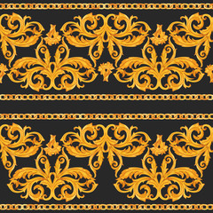 Golden baroque rich luxury pattern