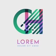 CH logo with the theme of galaxy speed and style that is suitable for creative and business industries. HC Letter Logo design for all webpage media and mobile, simple, modern and colorful.