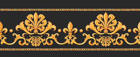 Golden baroque rich luxury pattern
