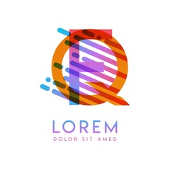 FQ logo with the theme of galaxy speed and style that is suitable for creative and business industries. QF Letter Logo design for all webpage media and mobile, simple, modern and colorful.