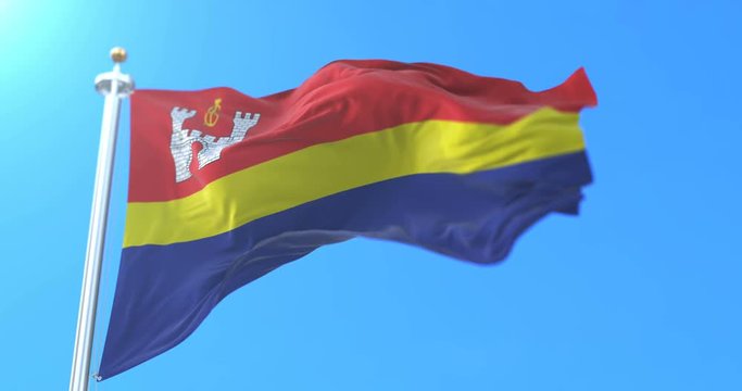 Flag of the russian federal subject of Kaliningrad Oblast, Russia. Loop