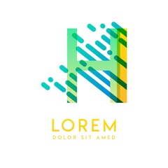 HI logo with the theme of galaxy speed and style that is suitable for creative and business industries. IH Letter Logo design for all webpage media and mobile, simple, modern and colorful.