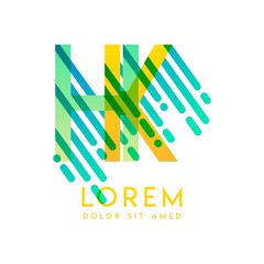 HK logo with the theme of galaxy speed and style that is suitable for creative and business industries. KH Letter Logo design for all webpage media and mobile, simple, modern and colorful.