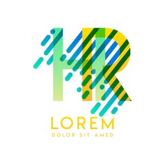 HR logo with the theme of galaxy speed and style that is suitable for creative and business industries. RH Letter Logo design for all webpage media and mobile, simple, modern and colorful.