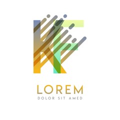 KF logo with the theme of galaxy speed and style that is suitable for creative and business industries. FK Letter Logo design for all webpage media and mobile, simple, modern and colorful.