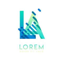 LA logo with the theme of galaxy speed and style that is suitable for creative and business industries. AL Letter Logo design for all webpage media and mobile, simple, modern and colorful.