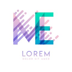 ME logo with the theme of galaxy speed and style that is suitable for creative and business industries. EM Letter Logo design for all webpage media and mobile, simple, modern and colorful.